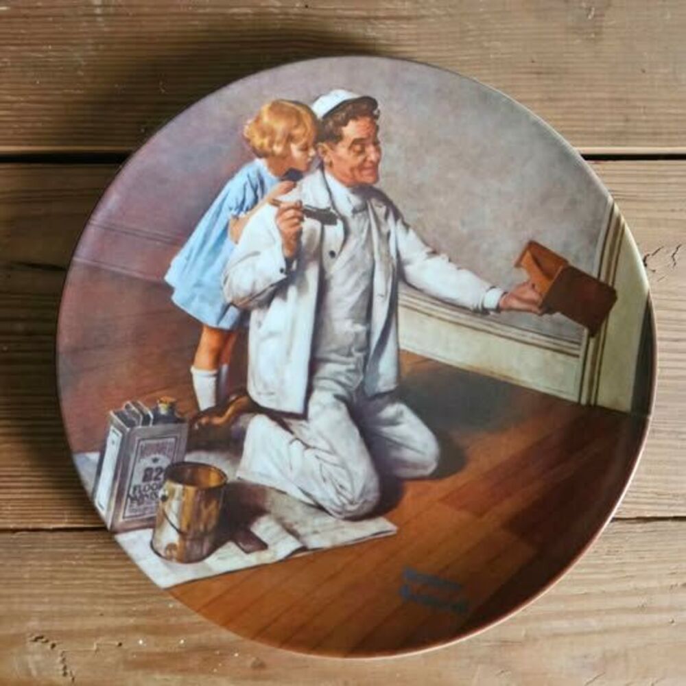 1983 Norman Rockwell “The Painter” Knowles Limited Edition Collector Plate